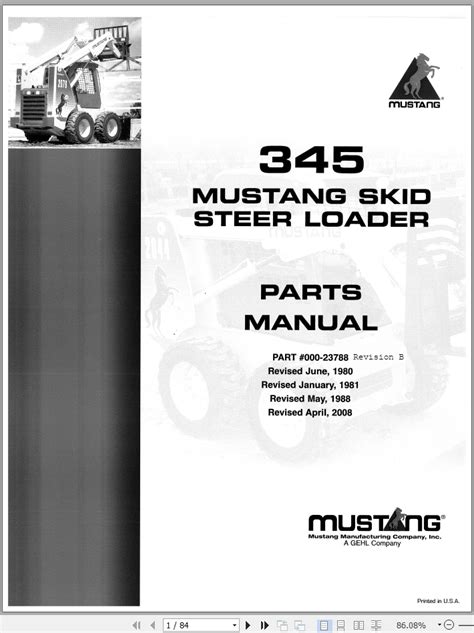 mtl 25 mustang skid steer repair manual|mustang skid steer parts manual.